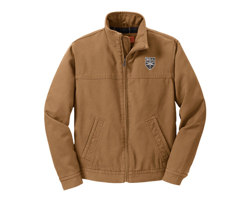 Mens Washed Duck Cloth Flannel Lined Work Jacket