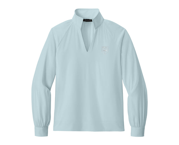 Ladies Long Sleeve Buttery Soft Popover Blouse