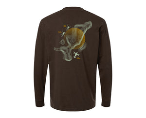 Unisex Super Heavyweight Long Sleeve Pocket Tee- Brown