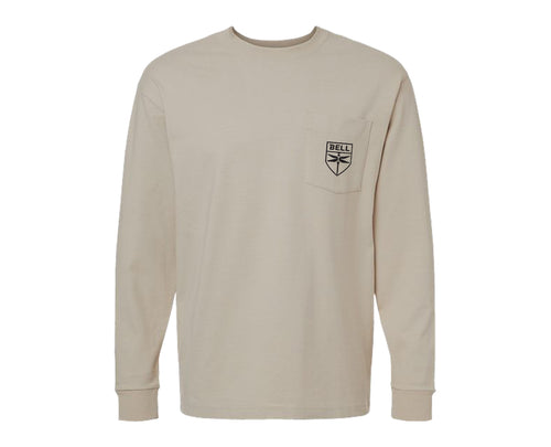 Unisex Super Heavyweight Long Sleeve Pocket Tee- Bone
