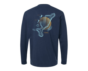 Unisex Super Heavyweight Long Sleeve Pocket Tee - Sea Blue