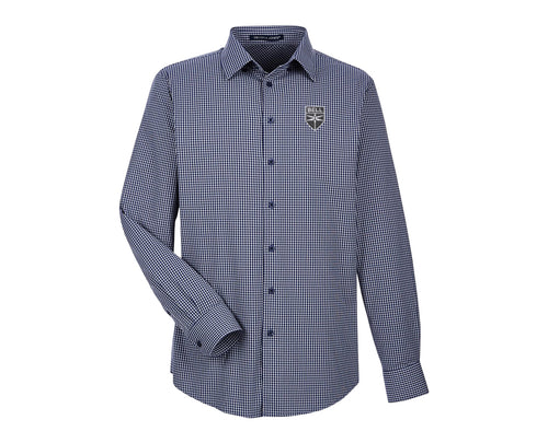 Mens Tonal Mini Check Woven Shirt