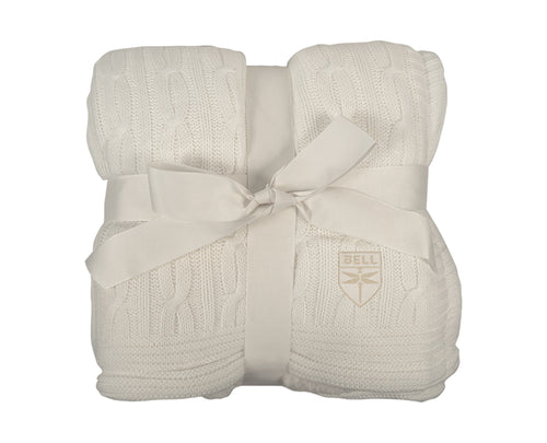 Cable Knit Blanket-Ivory